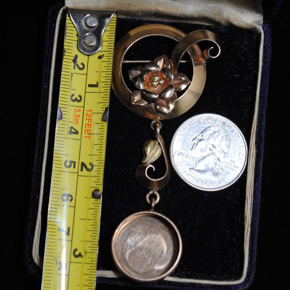 Vintage Dorsons 12k Gold-filled Empty Lapel Watch Flower Brooch - Picture 12 of 12